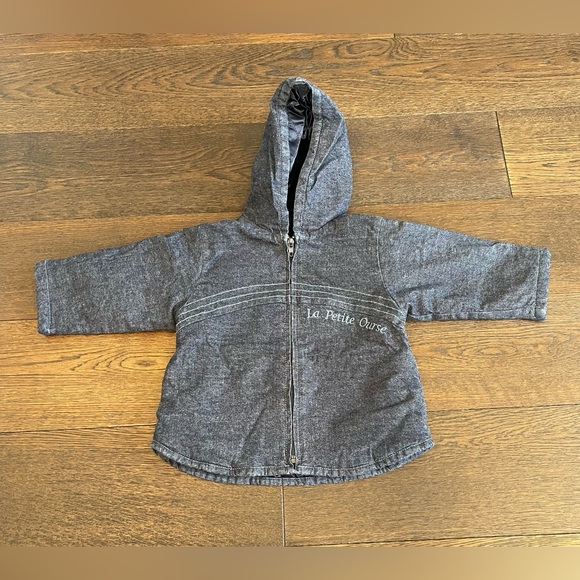 Warm Cozy La Petite Ourse Denim Hooded Jacket & Pants 9 Mos EUC Outfit - Picture 15 of 15